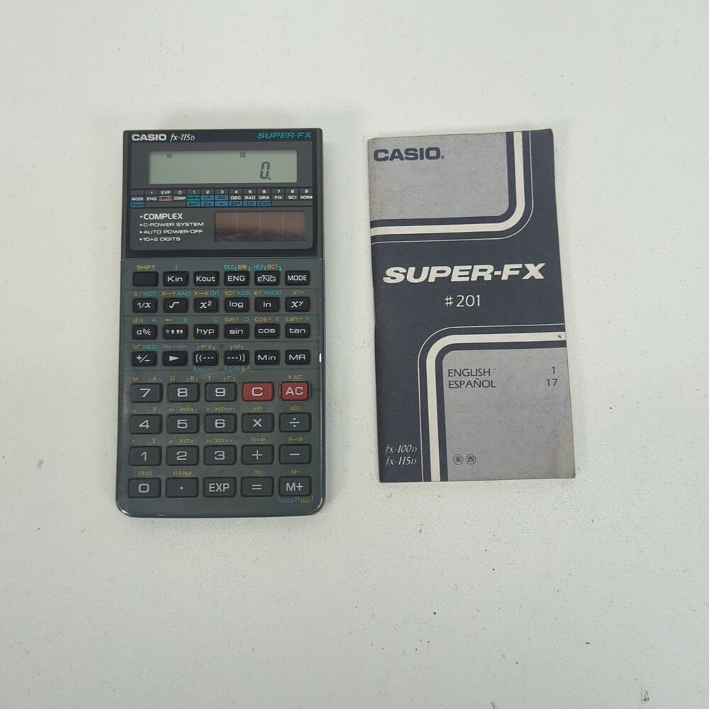 Vintage - 1986‎ Casio Super FX-115d Calculator With Manual Working